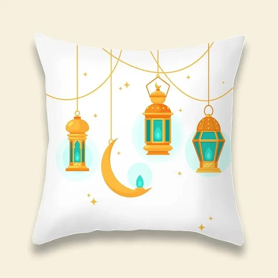 Wzór lampionu ramadanowego Pokrowiec na poduszkę dekoracyjną na sofę do salonu Dekoracja domu Poszewka na poduszkę Materiały na przyjęcie Eid