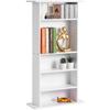 Media Storage Cabinet 5 Layers Adjustable DVD Shelves Holds 240 CDs White