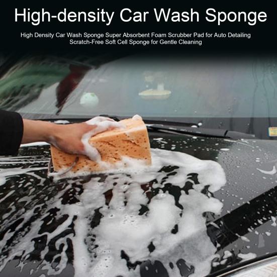 High Density Car Wash Sponge Super Absorbent Foam Scrubber Pad for Auto Detailing Scratch-Free Soft Cell Sponge for Gentle Cleaning
