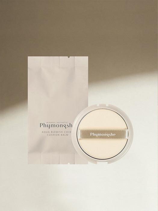 PHYMONGSHE Aqua Blemish Cover Cushion Balm 15g + Refill Set (Standard Beige Color)