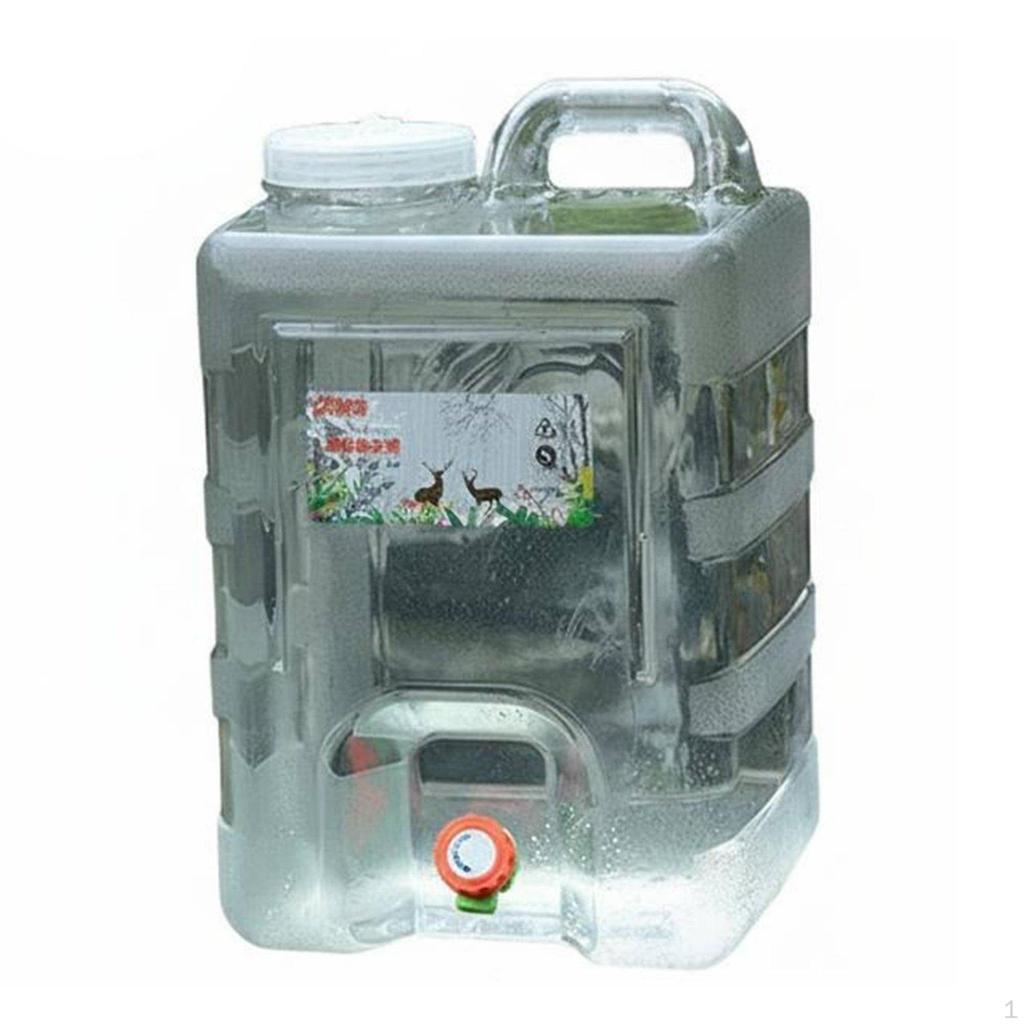 Water Jug with Spigot Food Grade Car Storage Bucket for Campers, Hikers, Home Use 5L Null