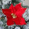 28cm Multicolor Christmas Flower Cuttings Christmas Tree Decoration Accessories Flannelette Christmas Flower Decorations Decor