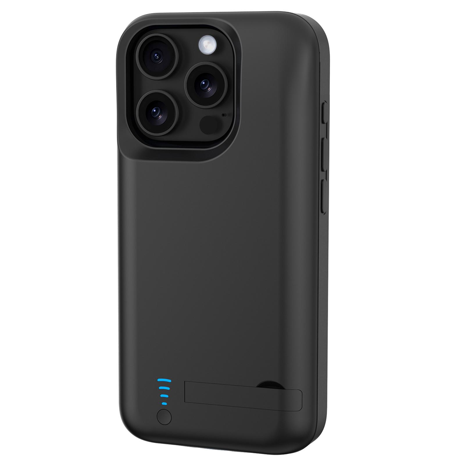 

T76 For iPhone 16 Pro Max 6000mAh Extended Battery Phone Kickstand Back Cover Charging Case A