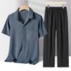 Men's Summer Short-Sleeve Loose Fit Suit Set for Middle-Aged & Elderly