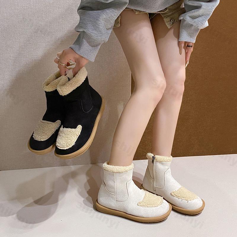 Fashion 2025 Winter New Retro Fashion Casual Warm Plush Snow Boots for Women Soft Sole Comfortable Versatile Non Slip Short Cotton Shoes