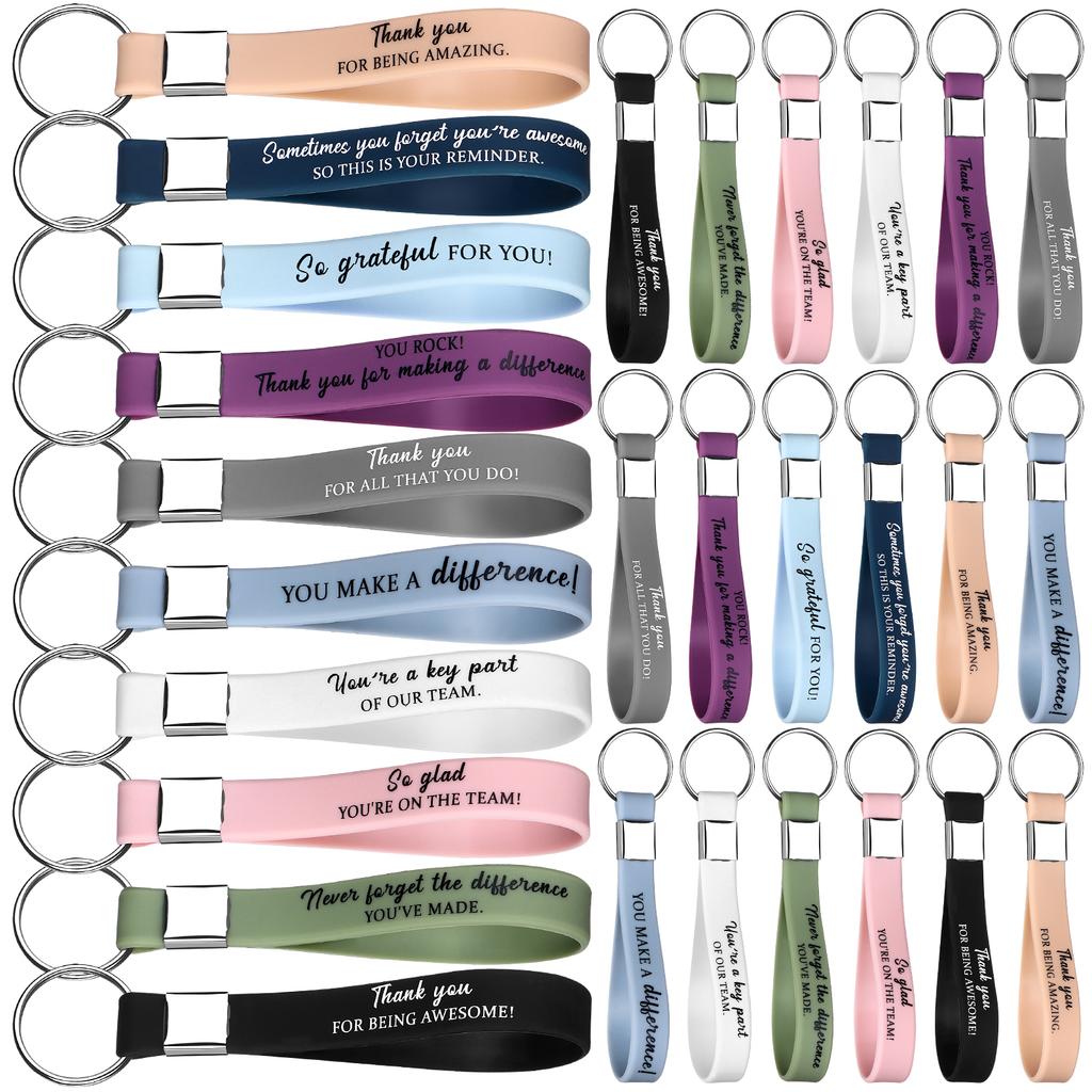 30 sztuk Prezent Doceniający Pracownika Podziękowanie Silikonowy Breloczek Motywacyjny Breloczki Prezent Motywacyjny Doceniający Personel