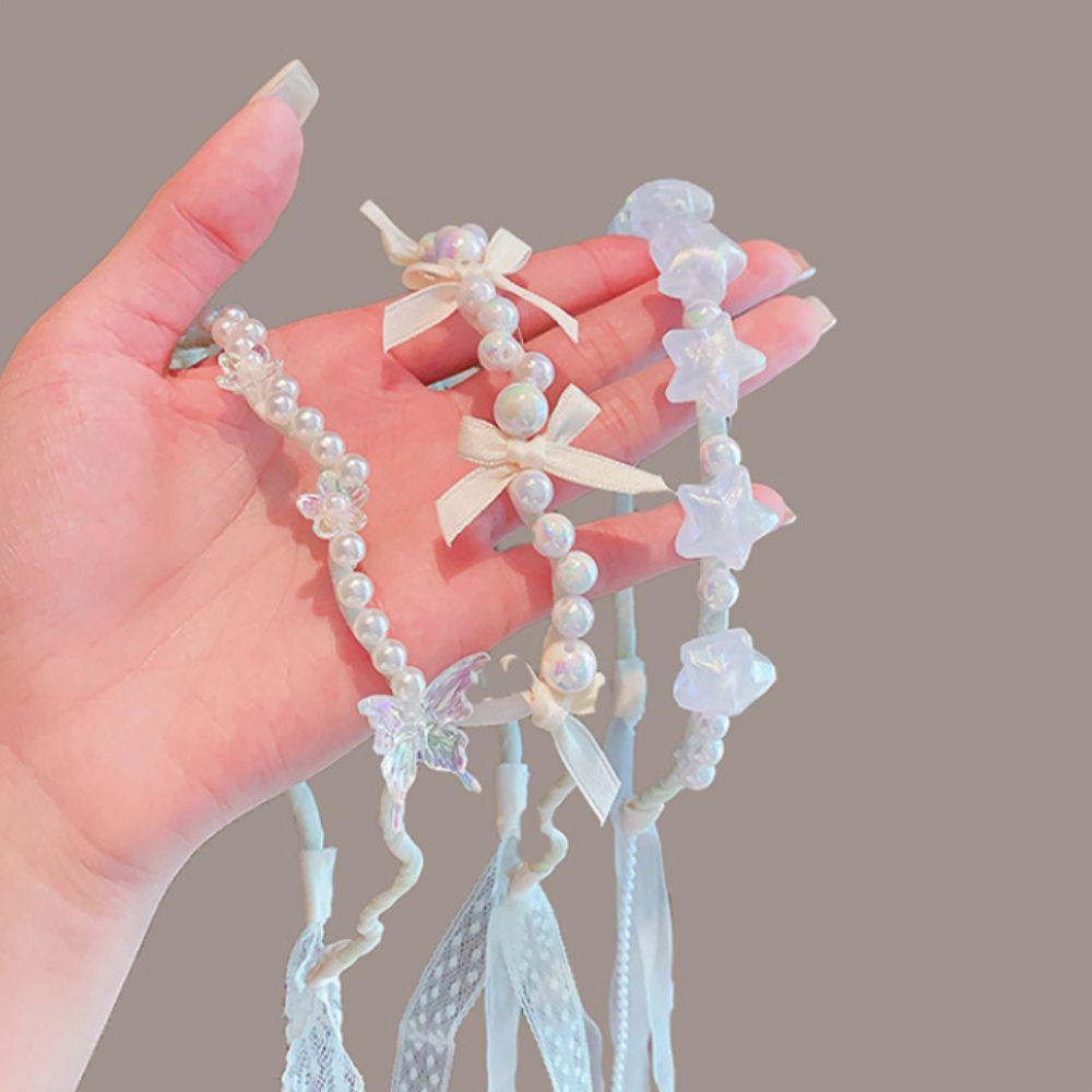 Korean Pearl Bow Hairbands Cute Children Headband New Princess Hair Hoop  Hair Accessories