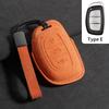 Leather Car Key Case Cover Shell Fob For Hyundai Protector Keychain