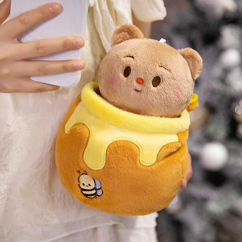 

Butter Plush Bear Toy Honey Pot Series Pendant Stuffed Animal With Cotton Pp коричневый