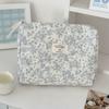 Cotton Corduroy Makeup Bag With Floral Pattern And Breathable Design For Daily Use
