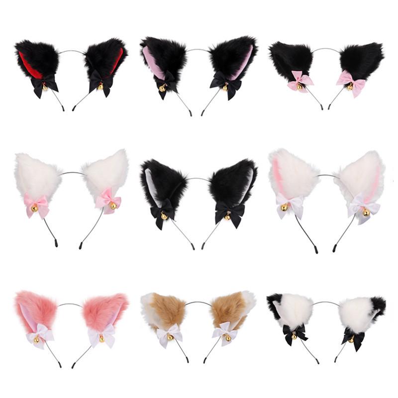 Cat Ears Bell Headband - Cosplay Catwoman Hair Accessory for Christmas & Halloween