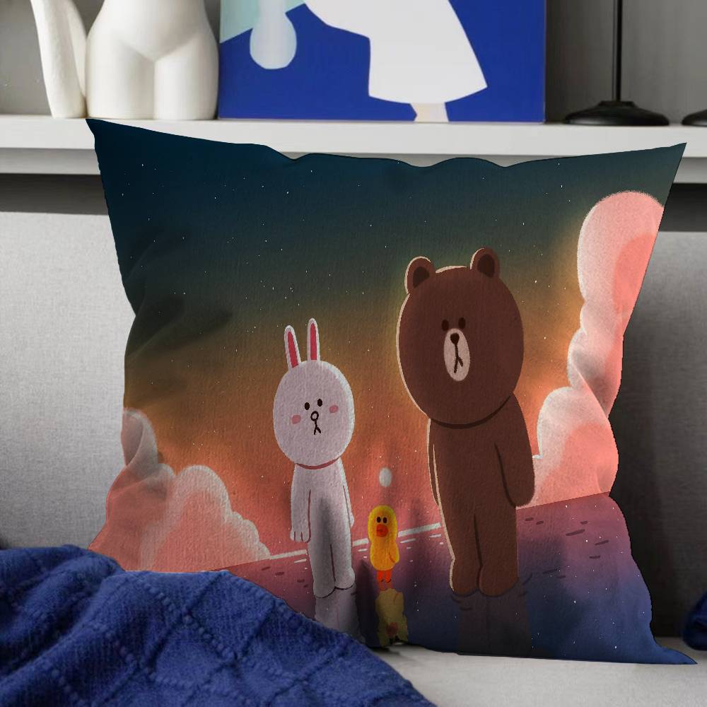 

Cute L-LINE F-FRIENDS Stitch Lucky Dragon Pillow Cover Sofa Cushion Cover Home Room Decoration Children Gift 12x12Inch