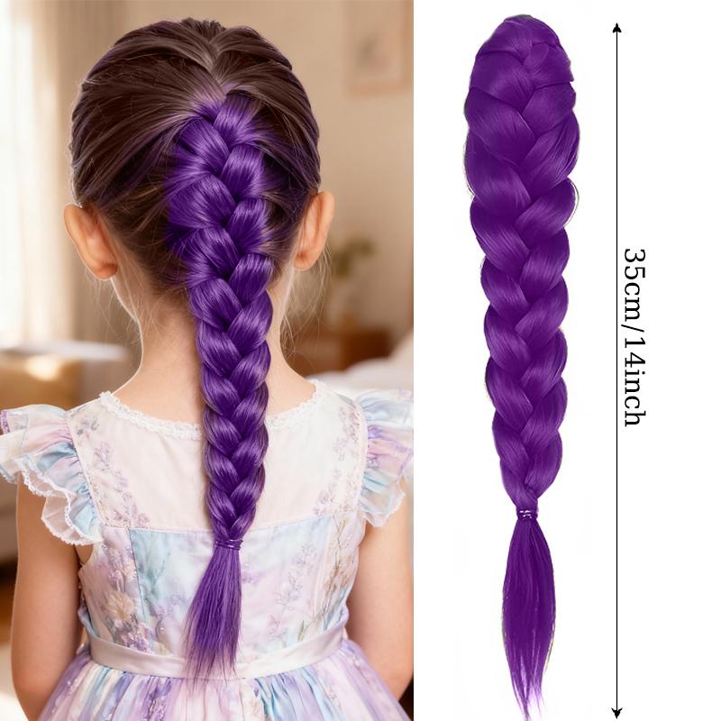 

18inch Purple Braided Hair Ponytail Extensions Wig Claw Clip Hair Ponytail Crab Hair Clips for Kids Party Cosplay Use Purple Wig 18inches