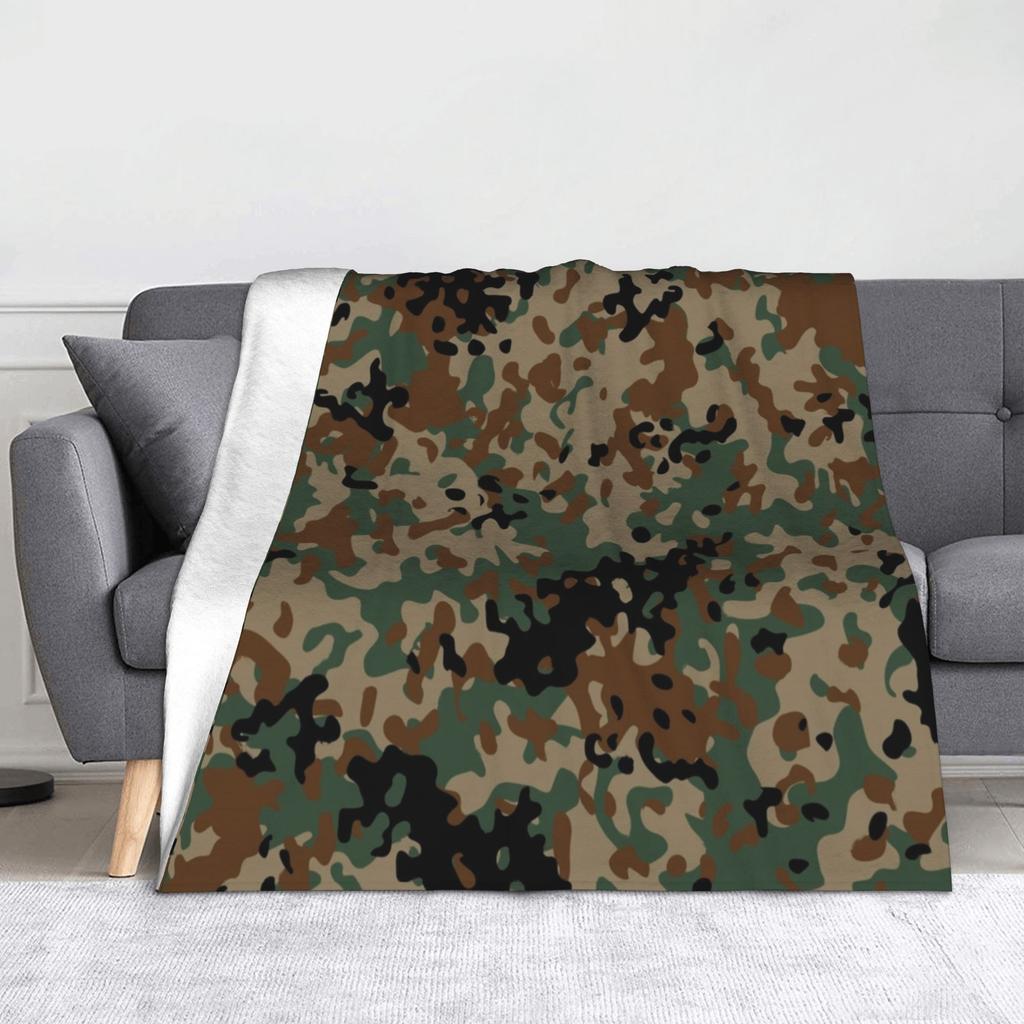 Camo Camouflage Flannel Throw Blankets Sea Texture Blanket for Bed Outdoor Lightweight Thin Plush Thin Quilt