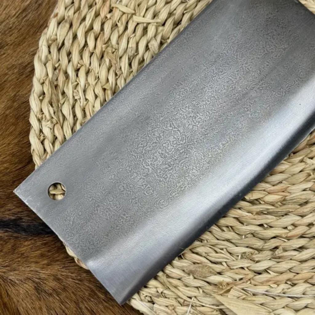 Handmade Forged Slicing Knife Damascus Steel Blade Cleaver Meat Cutting Vegetable 7.7 Inch Kitchen Knife Rosewood & Ebony Handle