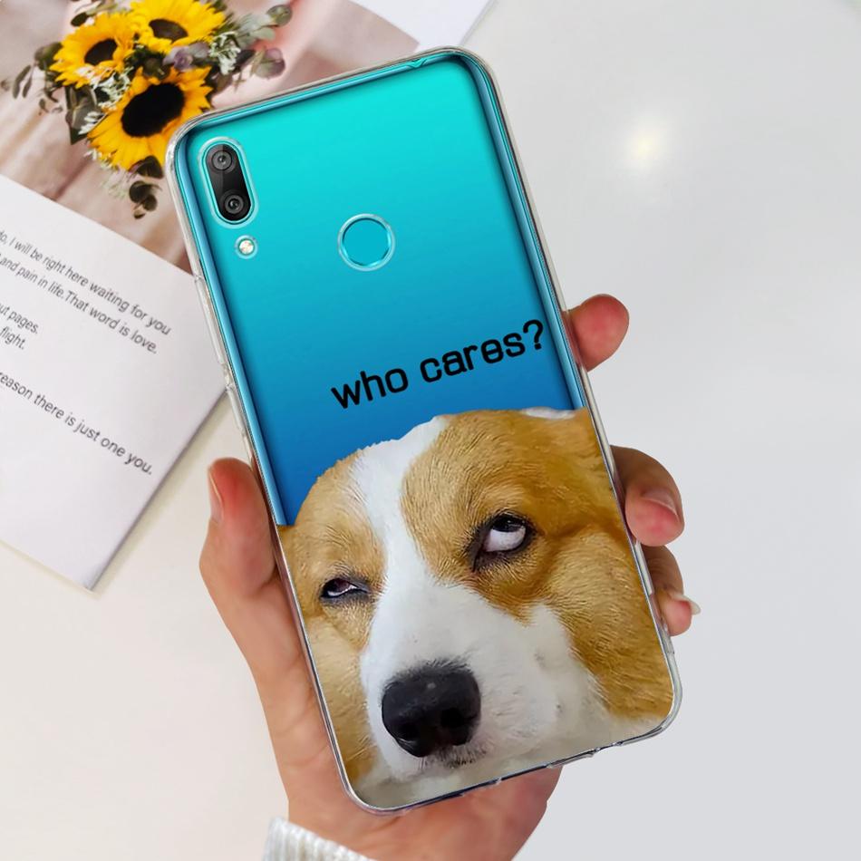 For Huawei Y7 2019 Phone Case Huawei Y7 Prime Pro (2019) DUB-LX1 LX2 LX3 Cute Panda Flower Pattern Soft Silicone TPU Cases