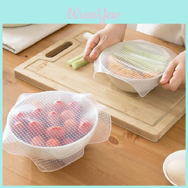 Clear Silicone Reusable Seal Lid Heat Resistant Stretch Wrap For Food Preservation