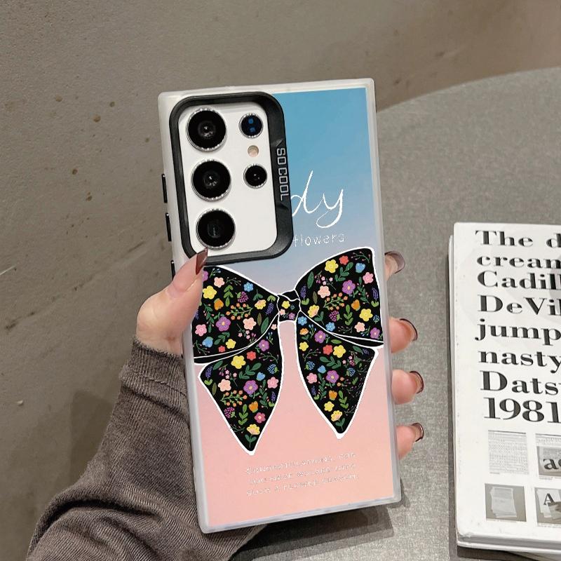 Butterfly Bowknot Case For iPhone 16 Samsung A55 A35 S24 FE Xiaomi Redmi Note 13 Pro 14C Huawei Honor Shockproof Phone Bumper Anti-Scratch Full Cover