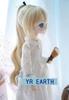 YR EARTH S335 Doll Long MDD Heat-Resistant Wig, 8-9 Inch, Ponytail, 1/3 BJD, DD, (Light Gold)