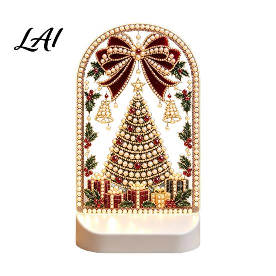 Durable Acrylic Decor Christmas Pearl Light Ornaments for Holiday Home Decor LED Decorative Unique Lamp with Soft Glow Bedroom Bookshelf And