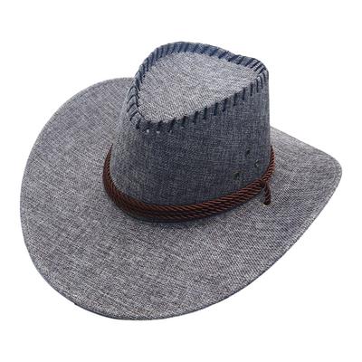 New Curved Brim Western Cowboy Hat Ethnic Tibetan Style Roll Brim Cowgirl Cap Large Top Hat Outdoor Riding