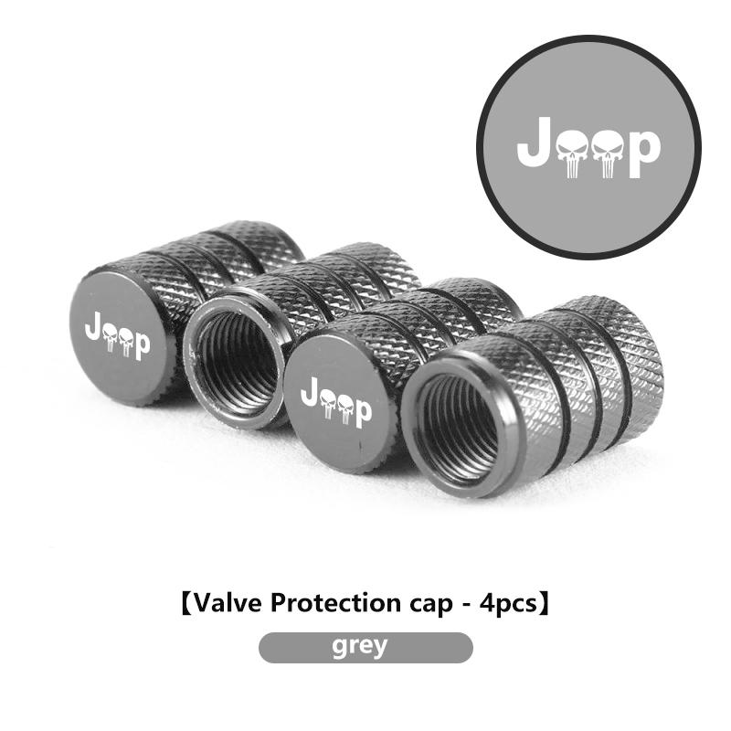 4pcs Car Wheel Tire Valve Cap Stem Cover Auto Accessories For Jeep Grand Cherokee Patriot Renegade Compass Wrangler AMY1