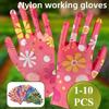Nylon Labor Gloves Non-Slip Work Gloves Palm-Coated Gardening Gloves Planting Yard Cleaning Palm
