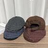 New Retro Plaid Forward Hat Women's Literary and Casual Avant-garde Fashion Versatile Duck Tongue Beret