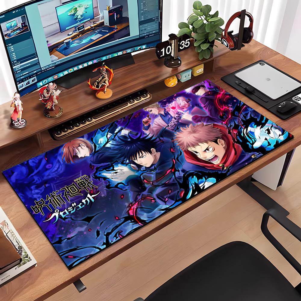

Black Anime Jujutsu Kaisen Mouse Pad Large Anti-Slip Rubber Gaming MousePad Durable Desk Pad Thick Seam Edge Suitable For Office 600x300x2mm