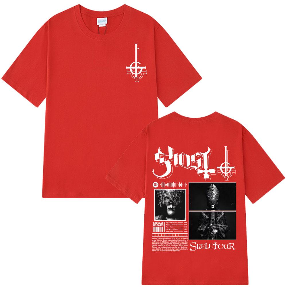 2025 Summer Tour Ghost Band Apparel Shirt Men Women New Skeleta Album Funny Pure 100% Pure Cotton Printed Breathable T-shirt Y2k