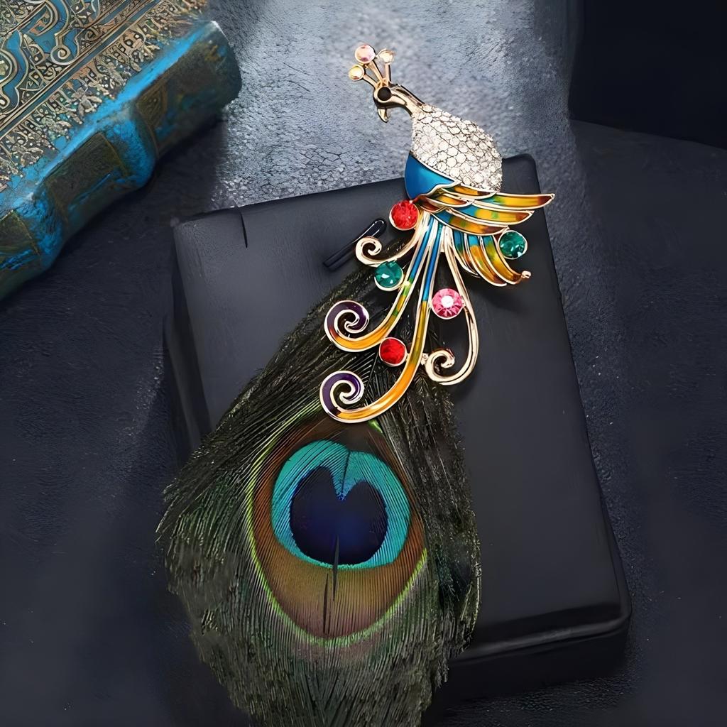 Attractive Peacock Feathers for Women Brooch