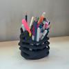 3D Rib Cage Skeleton Pen Holder Gothic Style Desk Organizer Portable Desktop Storage for Students Office Workers