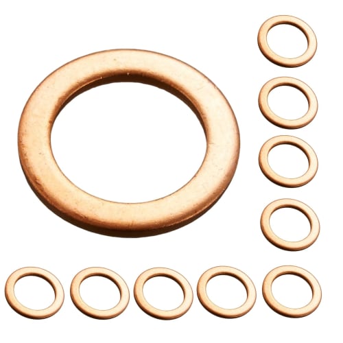 Copper Washers, M8 Size, Set of 10, Sealing Rings (M8mm*14mm*1.5mm) for Multi-Purpose Use