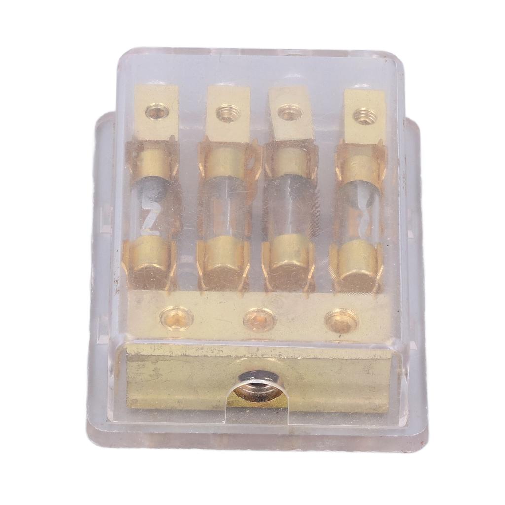 Power Distribution Block Car Audio Splitter 1 In 4 Out Ground Distributor Fuse Holder 60A