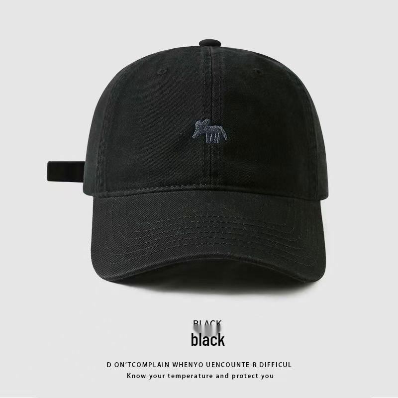 High-End Purple Skin-Brightening Extra-Large Baseball Cap with Hard Top and Cute Little Fox Design.