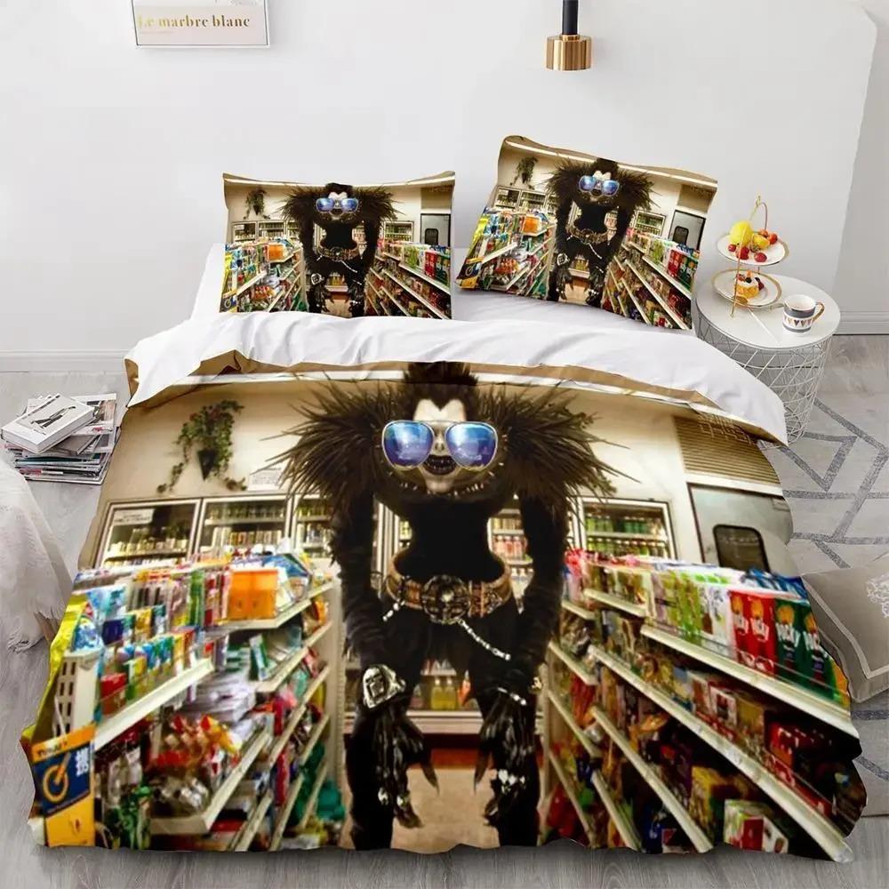 

Комплект постільної білизни Зошит смерті Single Twin Full Queen King Size Bed Set Дорослі Дитяча спальня Підодіяльники 3D-друк Аніме Зошит смерті US Full 200x230cm