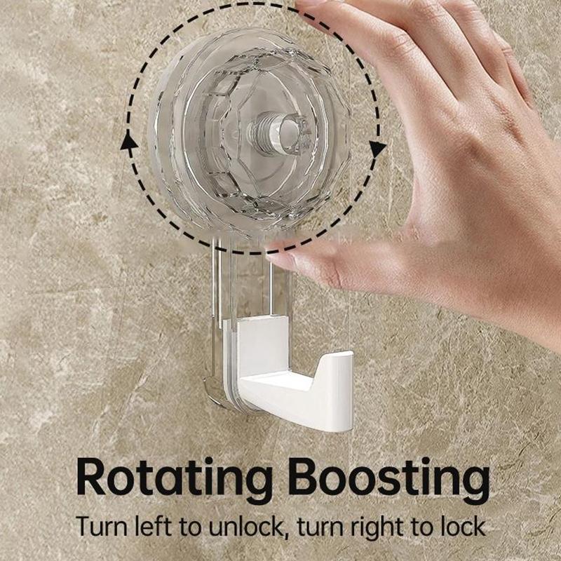 3pcs Removable Swivel Strong Suction Cup Hook Water And Moisture Resistant Suitable For Kitchen Bathroom