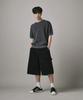 Beodeonteu Dyed Washed Carpenter Cotton Bermuda Shorts [Black]