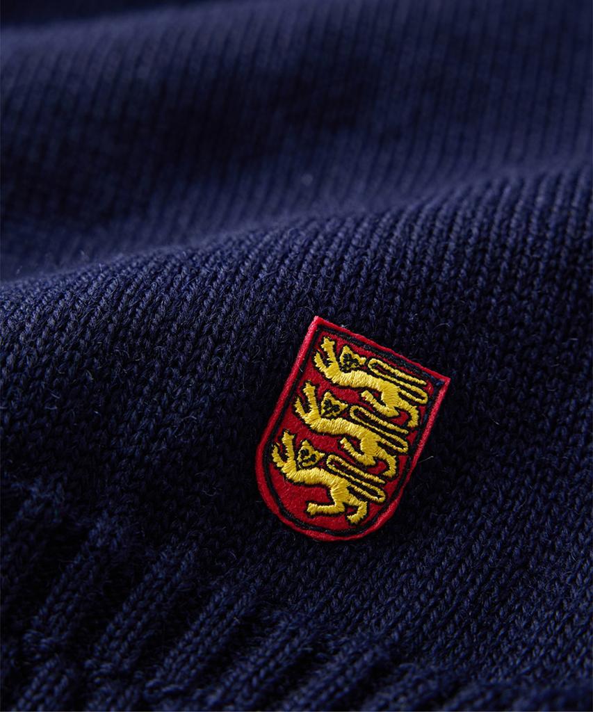 Geonjiulleunseu Crewneck Whole Garment Sweater - Navy