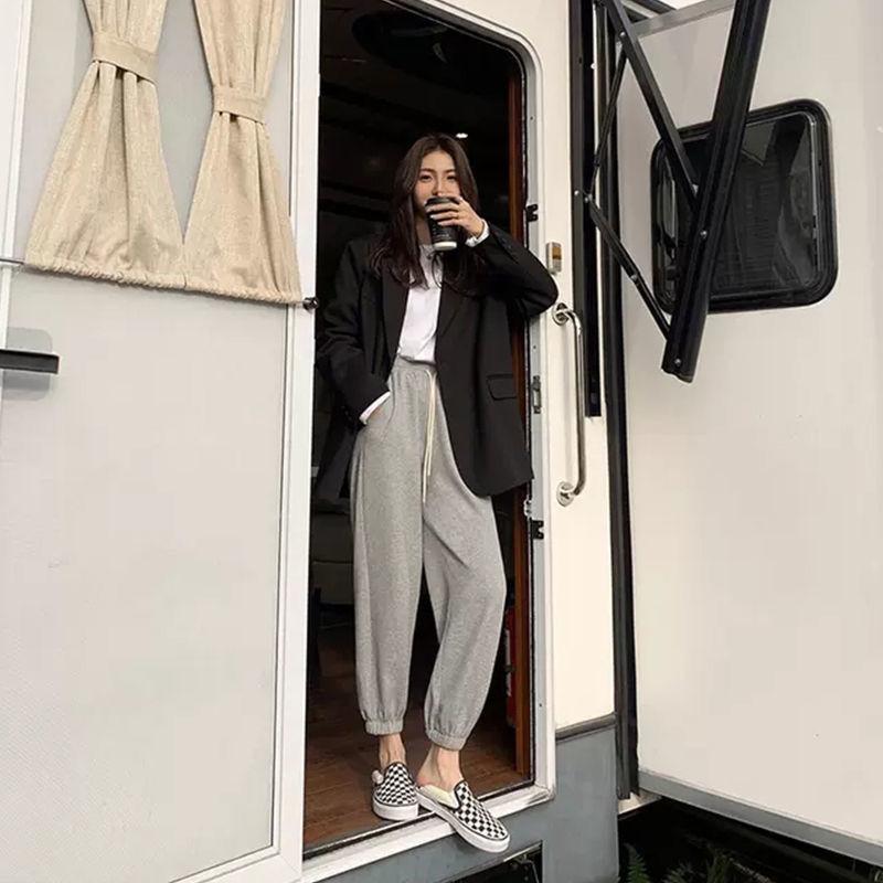 Khaki Strickjacke Blazer Anzug Jacke Frühling und Herbst Koreanische Casual Lose Temperament Einfarbig Vielseitig Top