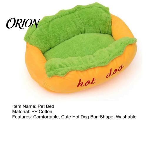 Safe Sleeping Space for Cats Hot Dog Pet Bed, Soft Cozy Plush Removable Washable Mat, Decorative Sofa Cute Bun Bed Dogs, Novelty