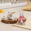 Cute Bunny Figurine, Resin  Bunny Decoration, Suitable For Home Desks, Wine Cabinets, Windowsills, Gardens, Balconies.
