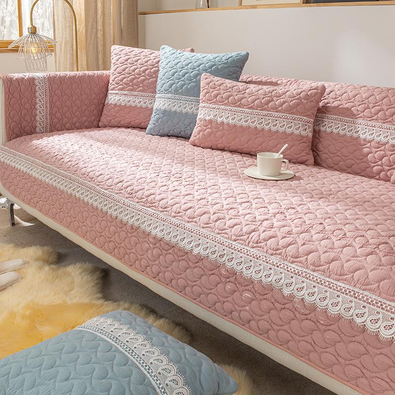 Комбинированный чехол для диванной подушки из чистого хлопка — фото 4