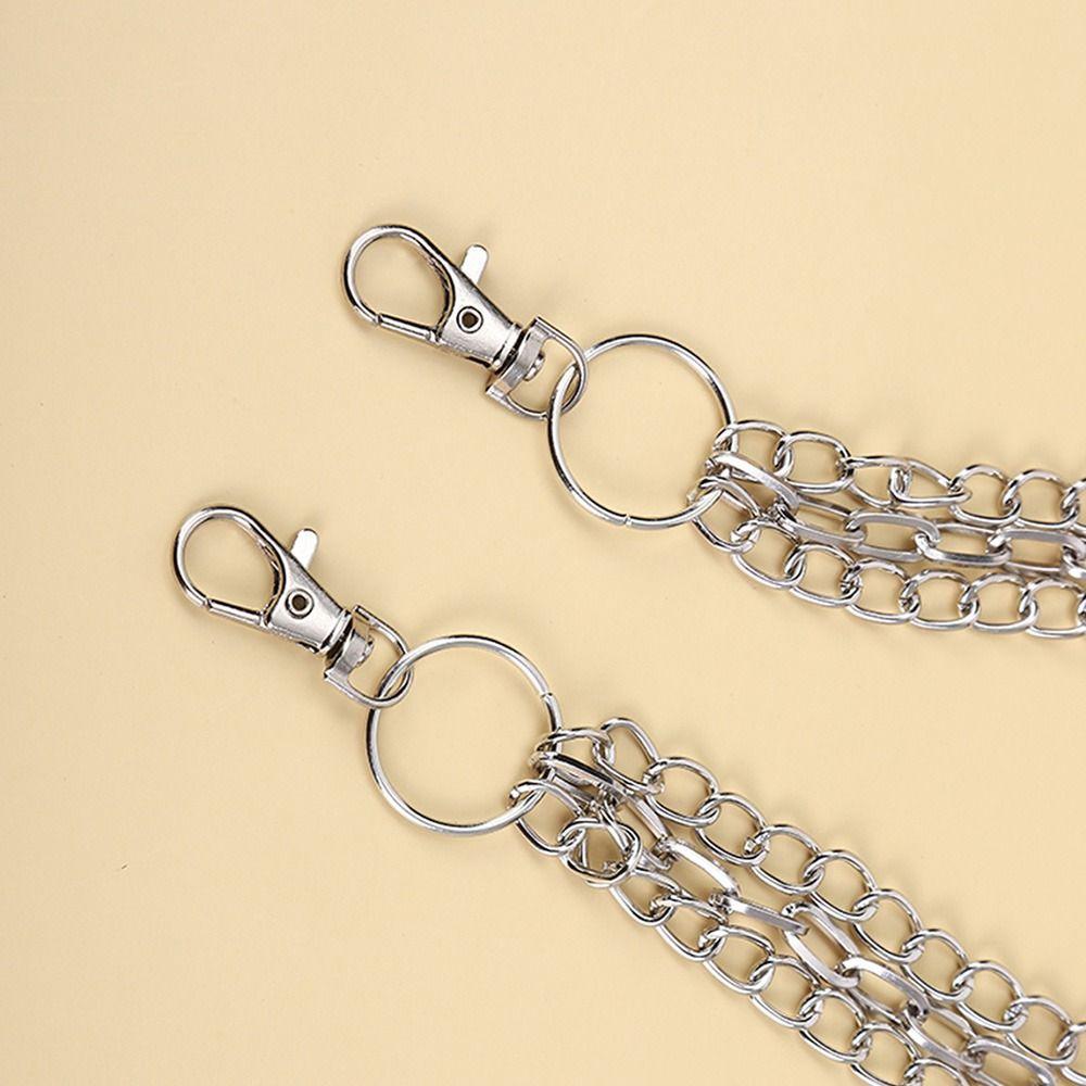 Unisex Jeans Pants Harajuku Spike Pendant Chain Link Coil Gothic Keychains Heavy Duty Waist Hook