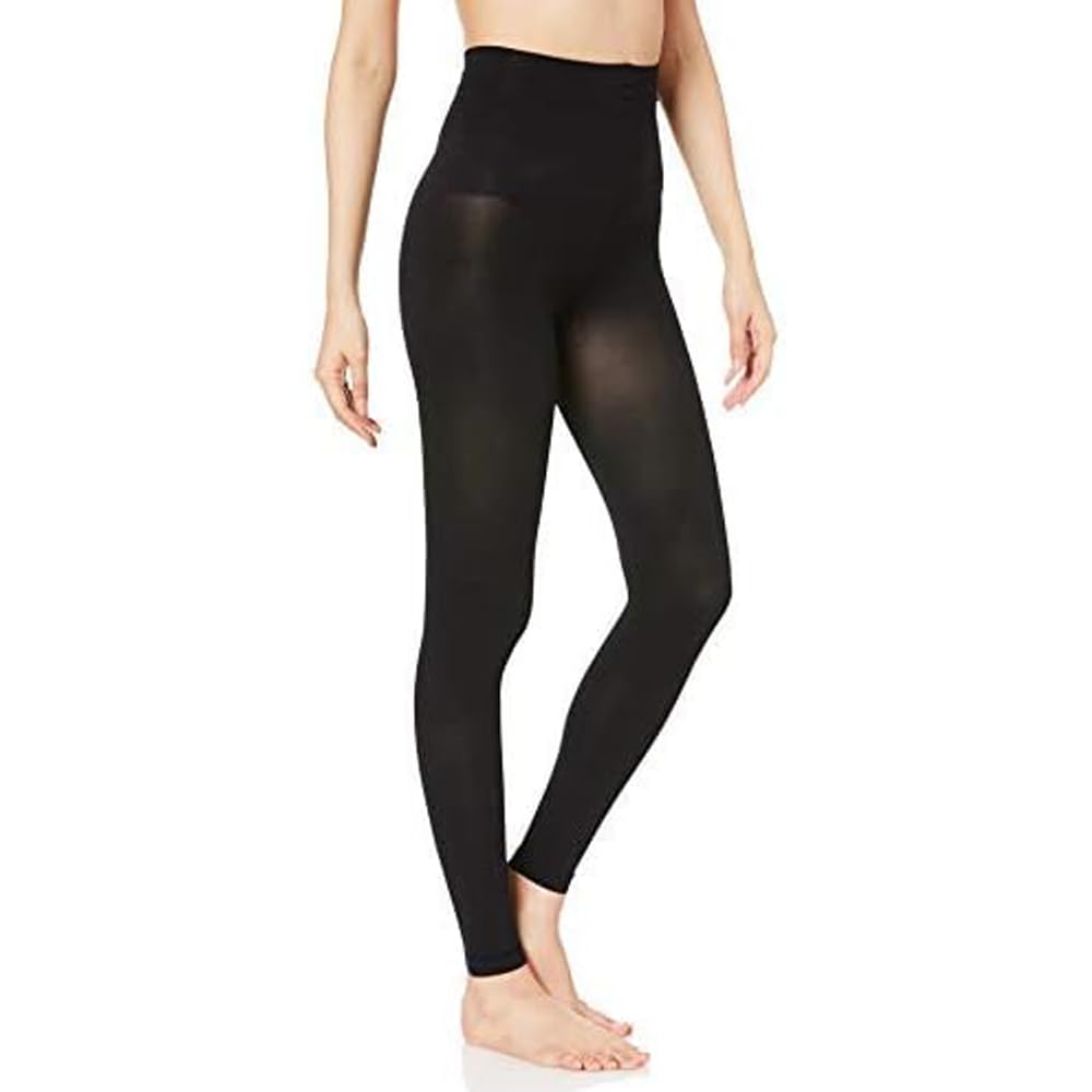 Gunze Premium Compression Size to Japanese size Burns Calories While Walking Women's Leggings, 10-Length Leggings, Black, L-LL (equivalent L),