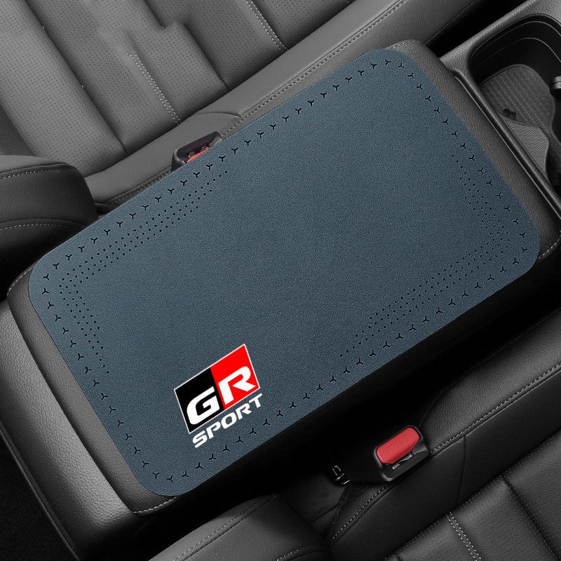 For Toyota GR Sport Gazoo Racing Yaris 86 Corolla RAV4 RZ RC Hilux Car Center Console Box Pad Protector Non-slip Armrest Cover