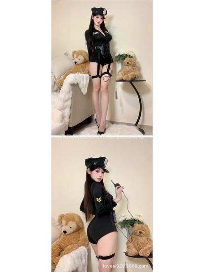Dámska kamuflážna policajná súprava spodnej bielizne vo veľkých veľkostiach pre nočný klub a Cosplay