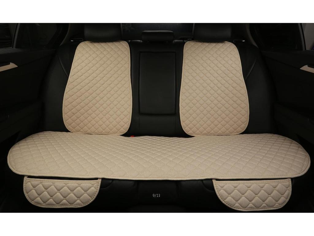Linen Car Seat Cushion & Backrest Set - Universal, Anti-Slip, Comfortable for All Seasons