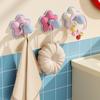 6PCS/SET Plastic Wall Hook Flower Shape Bathroom Hook Durable Storage Hook  Bathroom