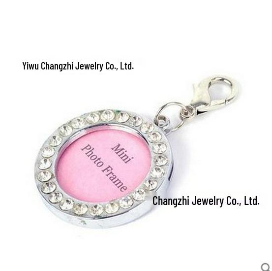 Rhinestone Pet Collar Pendant: Heart & Bone Shape Photo Frame, Anti-lost Info Tag, DIY for Cats & Dogs